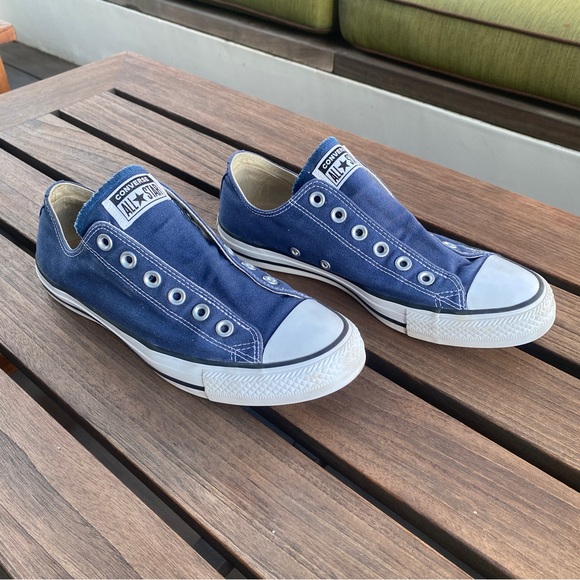 Converse Chuck Taylor All Star Slip Navy Blue Canvas Sz 8.5 - Picture 1 of 5